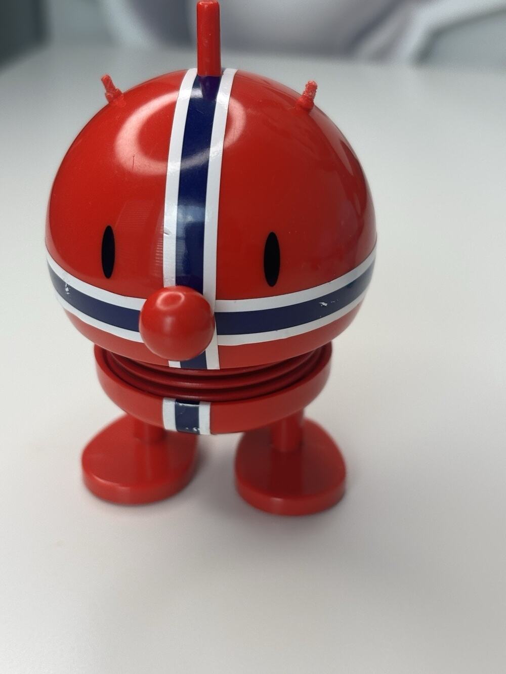 Red Plastic Bobblehead Figurine Helmet Figure Blue & White Striped, 1 Pack